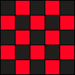 SMALL Black and Red checkered perler