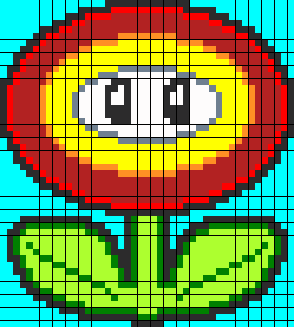 Mario Fire Flower Perler Bead