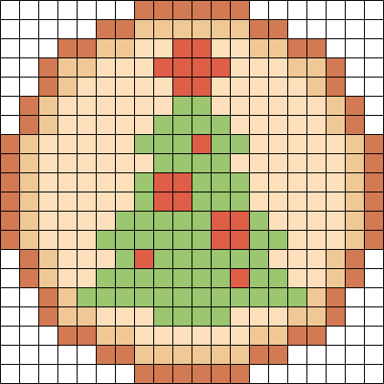 Pillsbury Christmas Tree Cookie Perler Bead Pattern / Bead Sprite