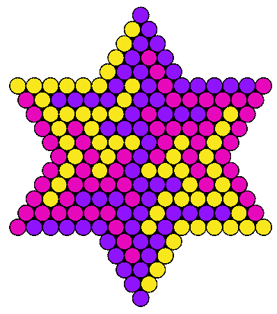 Small Star yellow, pink & purple