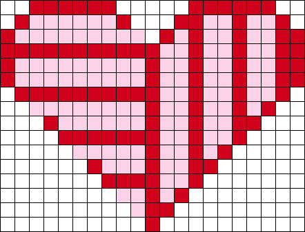 Red And Pink Stripe Heart 2