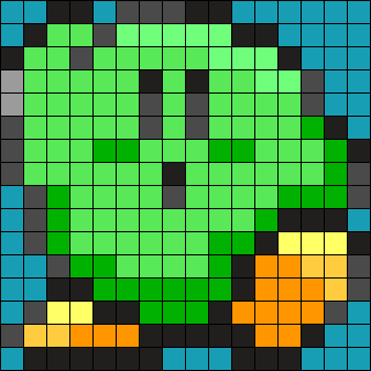 Green Kirby Mirror Pixel Art