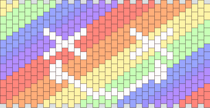 X Smile Diagonal Pastel Rainbow