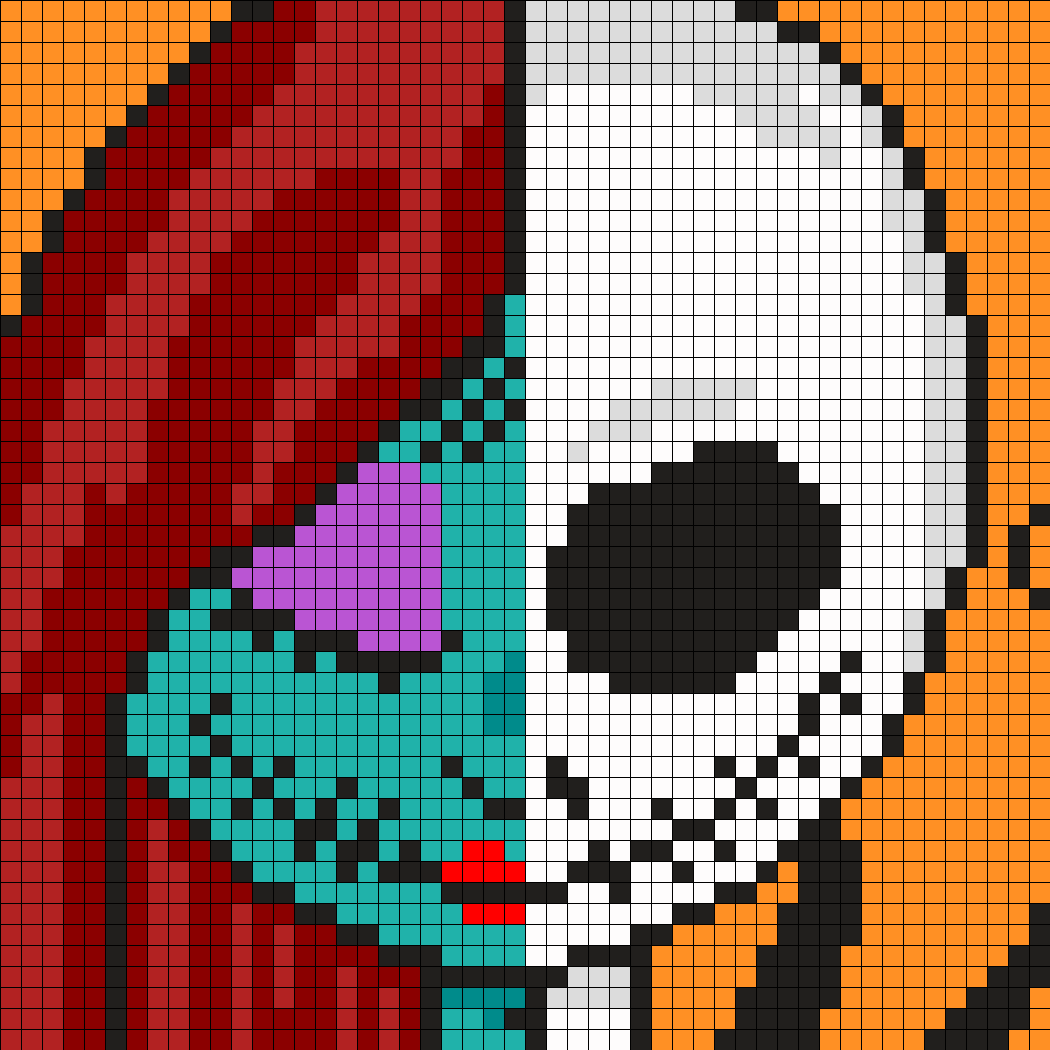 Jack And Sally 2 Halves For Square