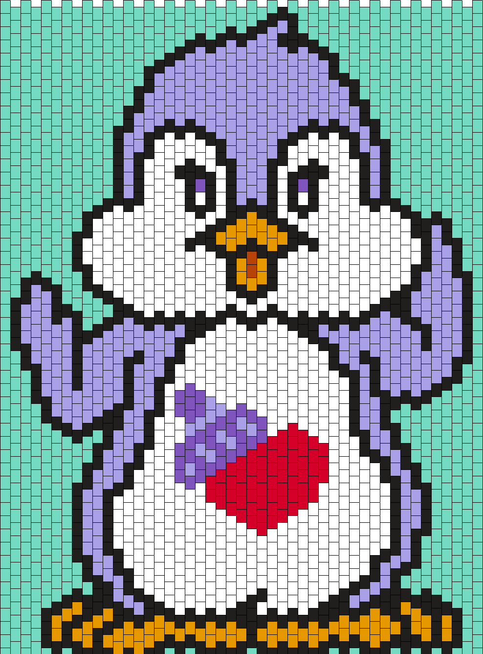 Cozy Heart Penguin (Care Bear Cousin) Multi / Brick Stitch Pattern