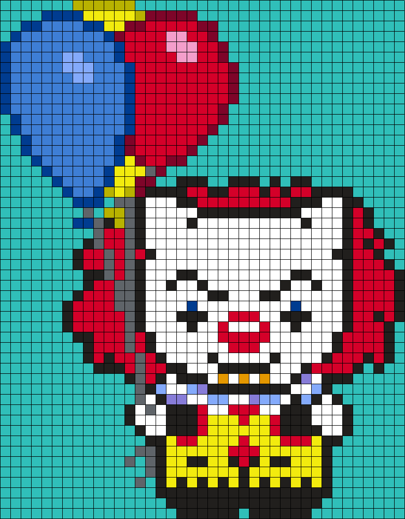 Pennywise (from It) Hello Kitty (Square)