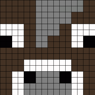 Minecraft Cow Face 16x16