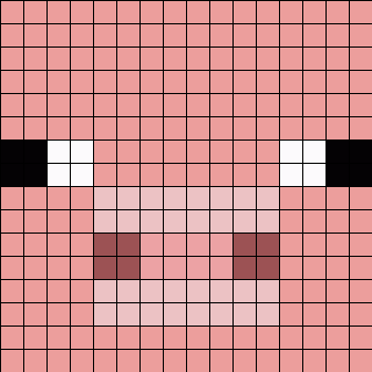 Minecraft Pig Face 16x16