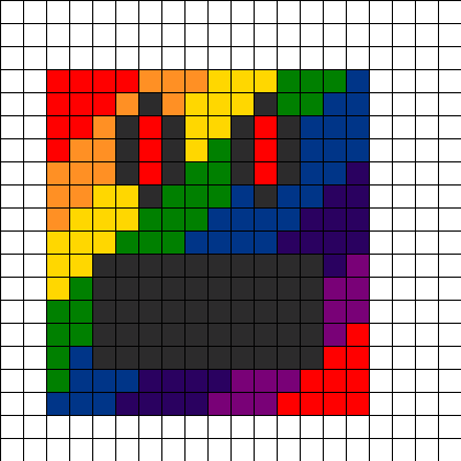 LMFAO Robot Rainbow Fuse Bead Pattern