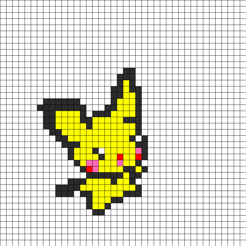 Kawaii Pikachu Fusebead Perler Bead Pattern Bead Sprites Characters