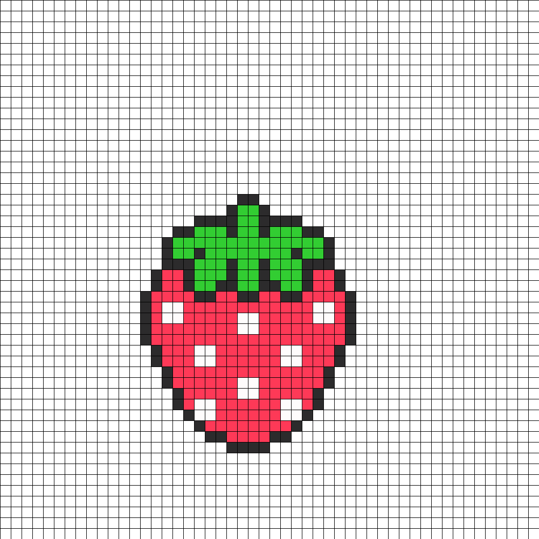 Cute Strawberry Perler Bead Pattern Perler Bead Pattern | Bead Sprites