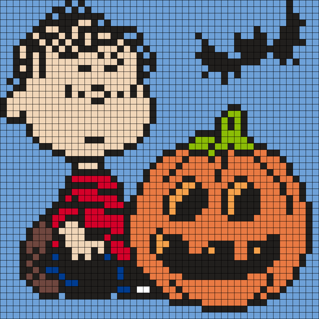 Halloween Linus From Snoopy And The Peanuts Gang (Square) Perler Bead