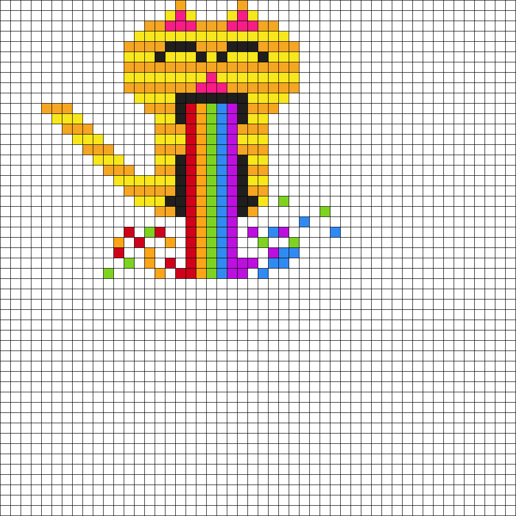 rainbow barfing ginger cat