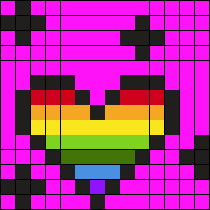 Rainbow heart w pink bg