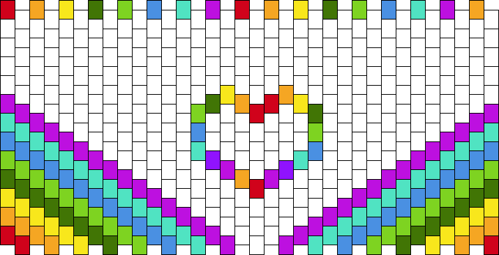 Rainbow heart cuff