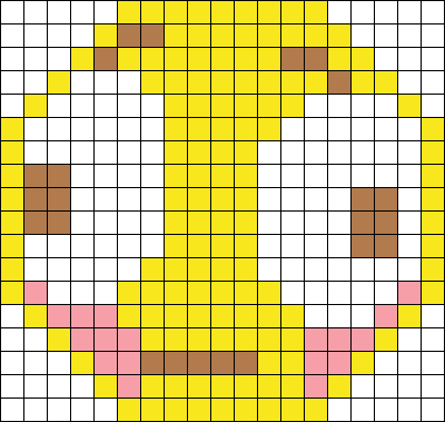 Cursed Blushing Emoji Perler