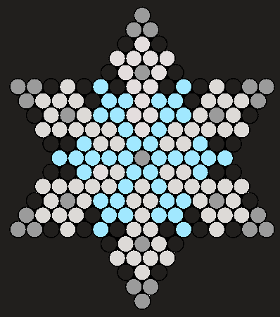 Snowflake perler! (Light gray is white , dark gray is clear)