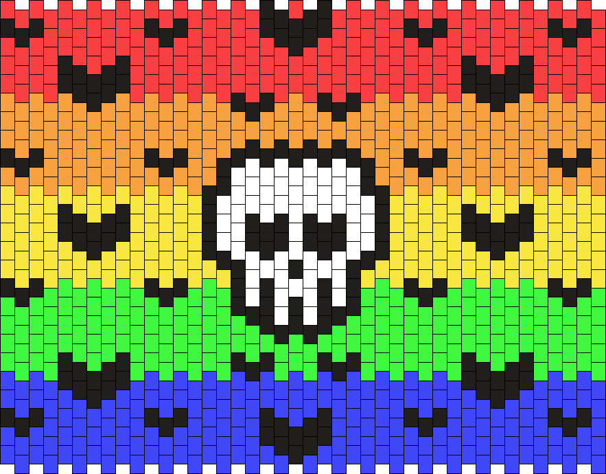Rainbow Skull & Bats