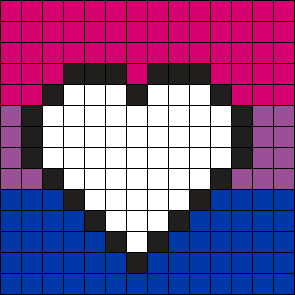 Bi pride flag with heart