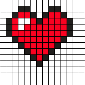 Minecraft Heart Perler