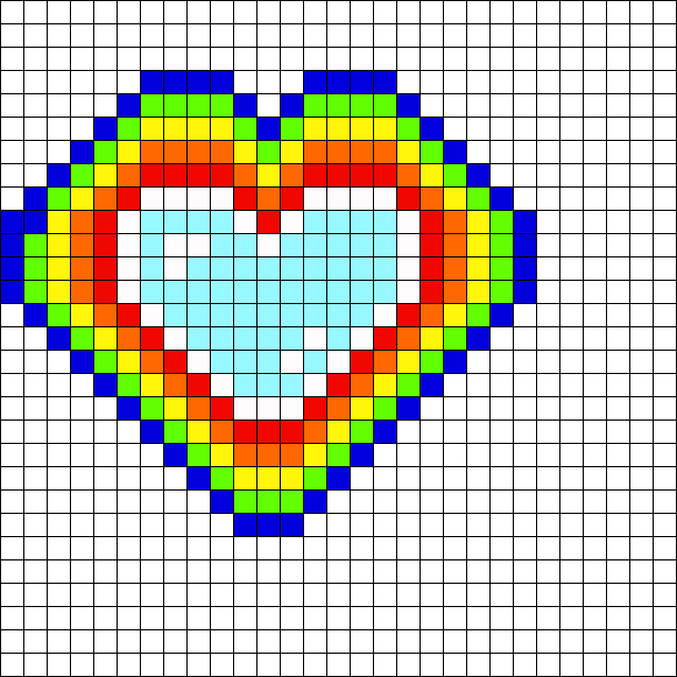 Radiating Rainbow Heart