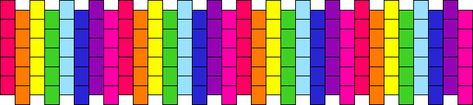 Neon Rainbow Vertical Multistitch Cuff
