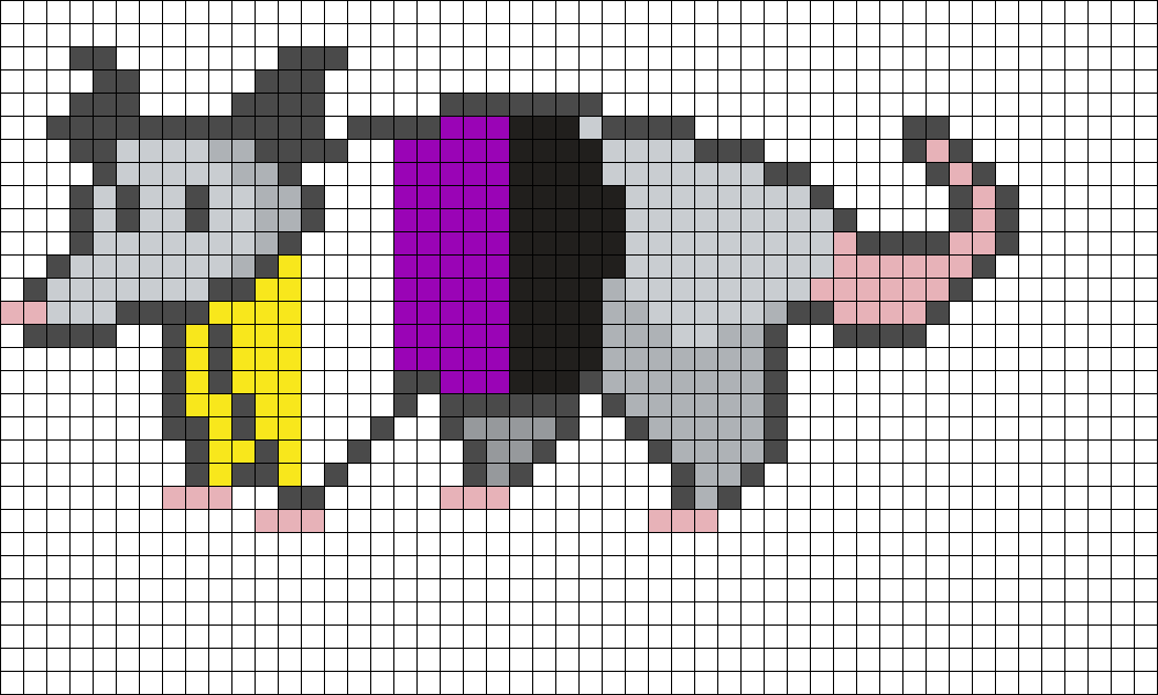 Nonbinary Pride Possum Perler