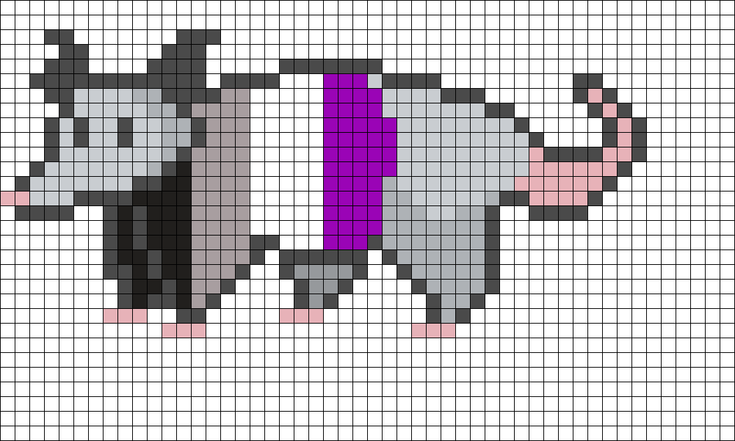 Asexual Pride Possum Perler