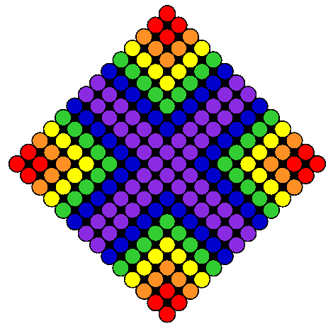 Rainbow Diamond Perler