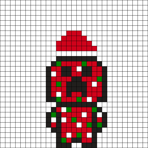 christmas minecraft creeper with santa hat
