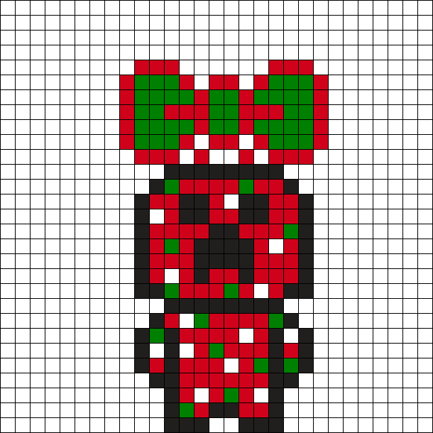 christmas minecraft creeper with christmas bow