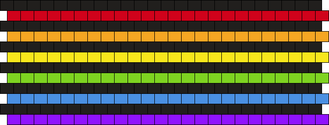 Striped Rainbow and Black Kandi Rave Cuff ( small )
