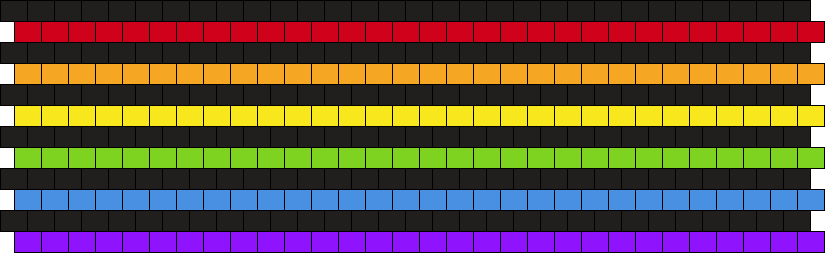 Striped Rainbow  and Black Kandi Rave Cuff ( medium )