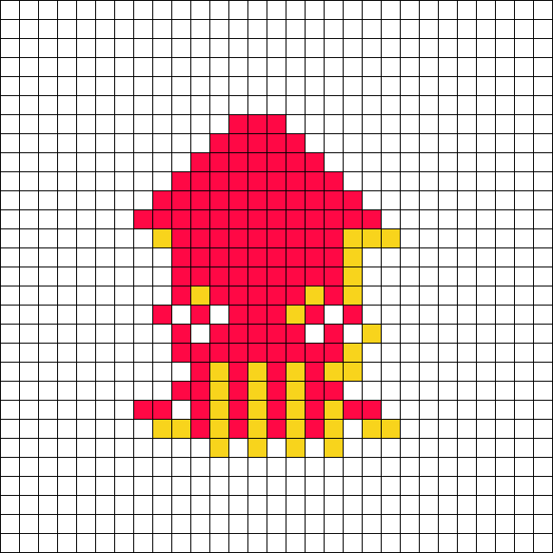 Splatoon Pixel Squid Sitcker (pink & yellow)