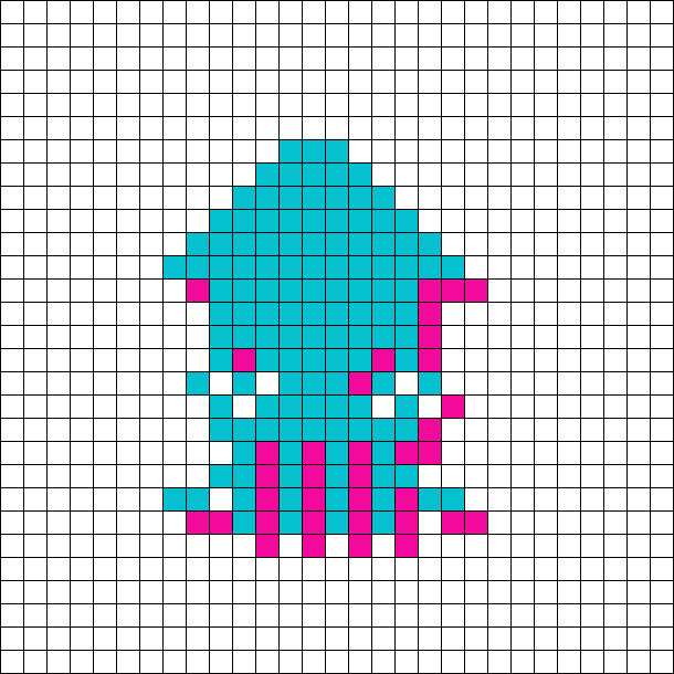 Splatoon Pixel Squid Sitcker (blue & pink)