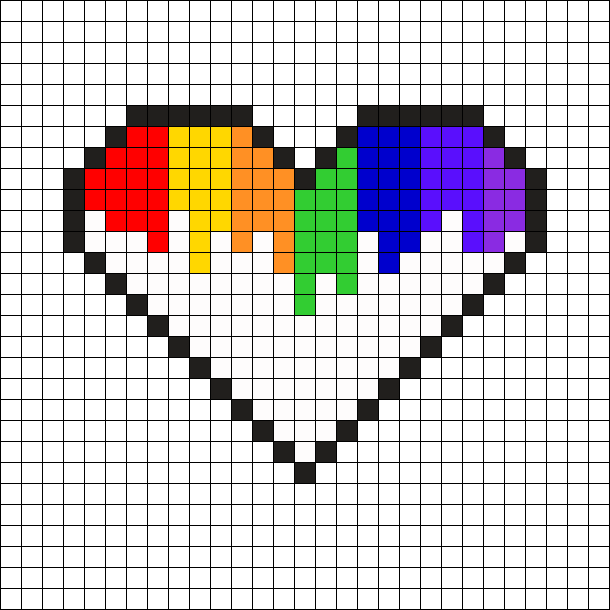 White Dripping Rainbow Heart 