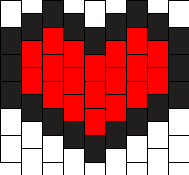 Red Heart With Black Lining