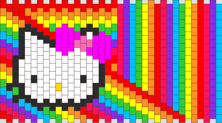 Hello Kitty With Crazy Rainbow
