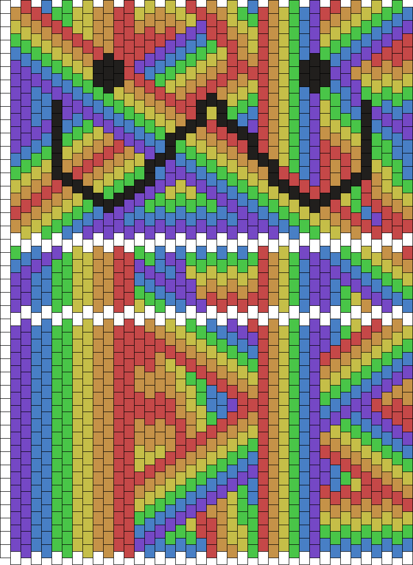 :3 Rainbow Stripes Front/back Purse