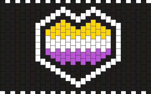 Nonbinary Flag Heart