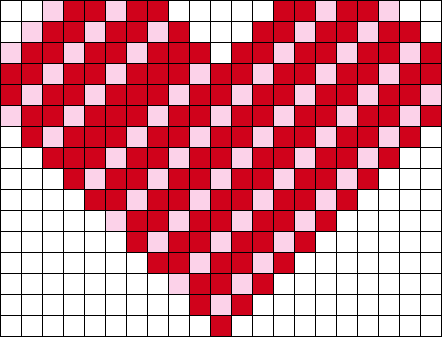 red and pink stripped heart