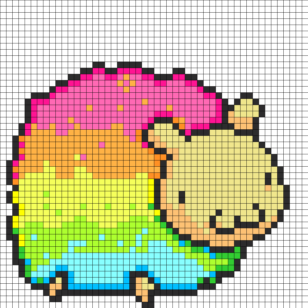 Fluffy_Rainbow_sheep_perler