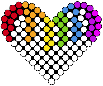 Rainbow drip heart perler