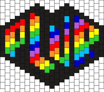 Rainbow PLUR Heart Mask