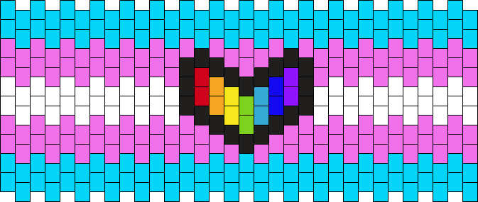 Trans Flag W/ Rainbow Heart