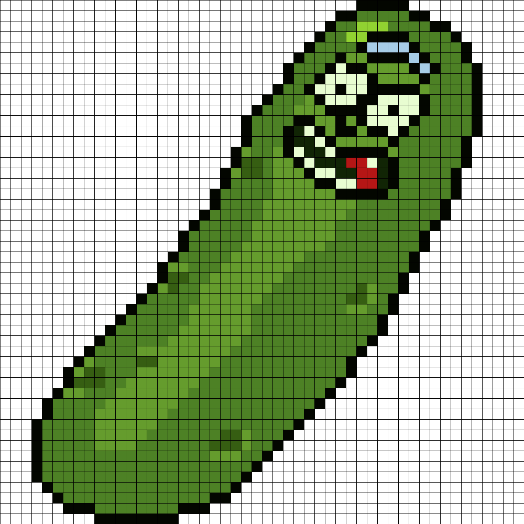 Badly Proportioned And Colored Pickle Rick From Rick And Morty