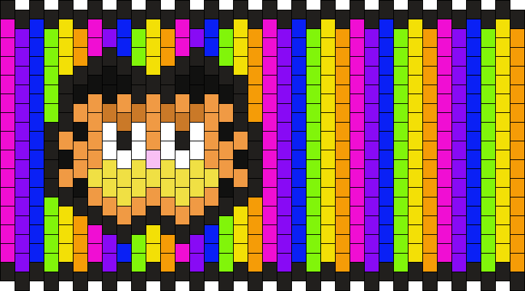 36 x 15 Garfield rainbow stripe cuff