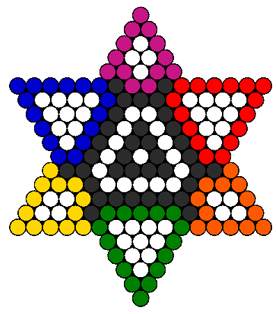 Rainbow 6 Pointed Star