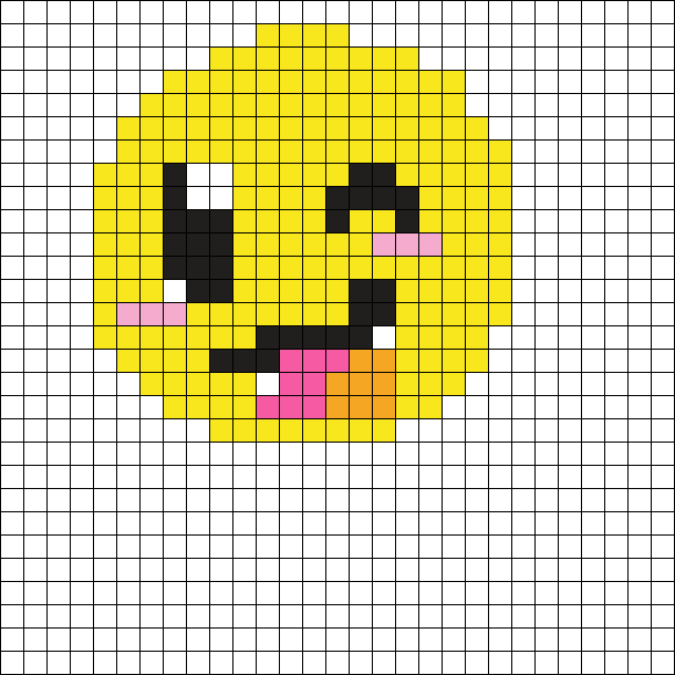 Big Winking Face With Fangs Perler