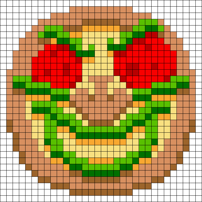 Pizza Face Perler Bead Pattern / Bead Sprite /pizza Tower